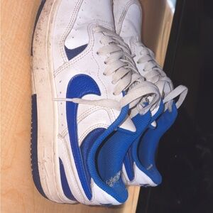 Nike White and Blue Athletic Shoes